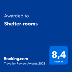 Booking.com Award to Shelter 8.4